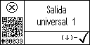 Spanish text view of the event 39 for the universal output 1A