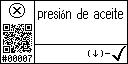 Spanish text view of the event 7 for the engine oil pressure