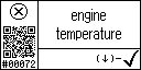 English text view of the event 72 for the engine temperature