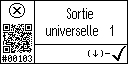 French text view of event 103 for universal output 1 (1A) high