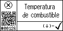 Spanish text view of event 126 for fuel temperature high