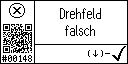German text view of event 148 for error three-phase rotating field