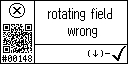 English text view of event 148 for error three-phase rotating field