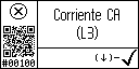 Spanish text view of event 100 for AC current L3 high