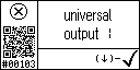 English text view of event 103 for universal output 1 (1A) high