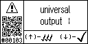English text view of warning event 103 for universal output 1 (1A) high