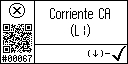 Spanish text view of event 67 for AC current L1 high