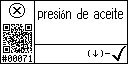 Spanish text view of event 71 for engine oil pressure high