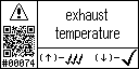 English text view of the warning event 74 for the exhaust temperature