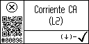 Spanish text view of event 96 for AC current L2 high