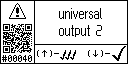 English text view of warning event 40 for universal output 2 (5A) low.