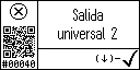 Spanish text view of event 40 for universal output 2 (5A) low.