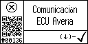 Spanish text view of event 136 for ECU communication lost