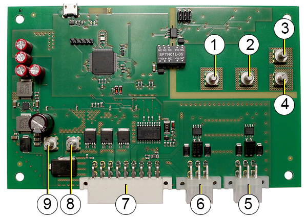 Connectors of the iControl 2.5 Control Board