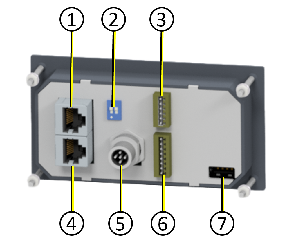 Panda »iControl4 Control Panel«, backside with connectors, DIP switch and closed housing